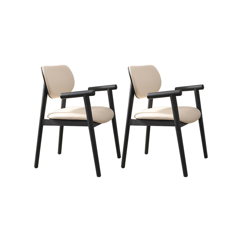Dining Room Arm Dining Chair Home Modern Solid Wood Dining Chair 2 Piece Set Black Clearhalo 'Dining Chairs' 'Dining Tables & Seating' 'dining_chair' 'furn' 'furn_dining_chair' 'Furniture' 'Kitchen & Dining Furniture' 6937959