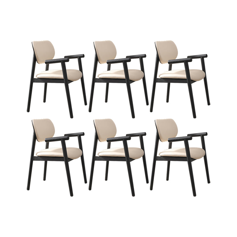 Dining Room Arm Dining Chair Home Modern Solid Wood Dining Chair 6 Piece Set Black Clearhalo 'Dining Chairs' 'Dining Tables & Seating' 'dining_chair' 'furn' 'furn_dining_chair' 'Furniture' 'Kitchen & Dining Furniture' 6937963
