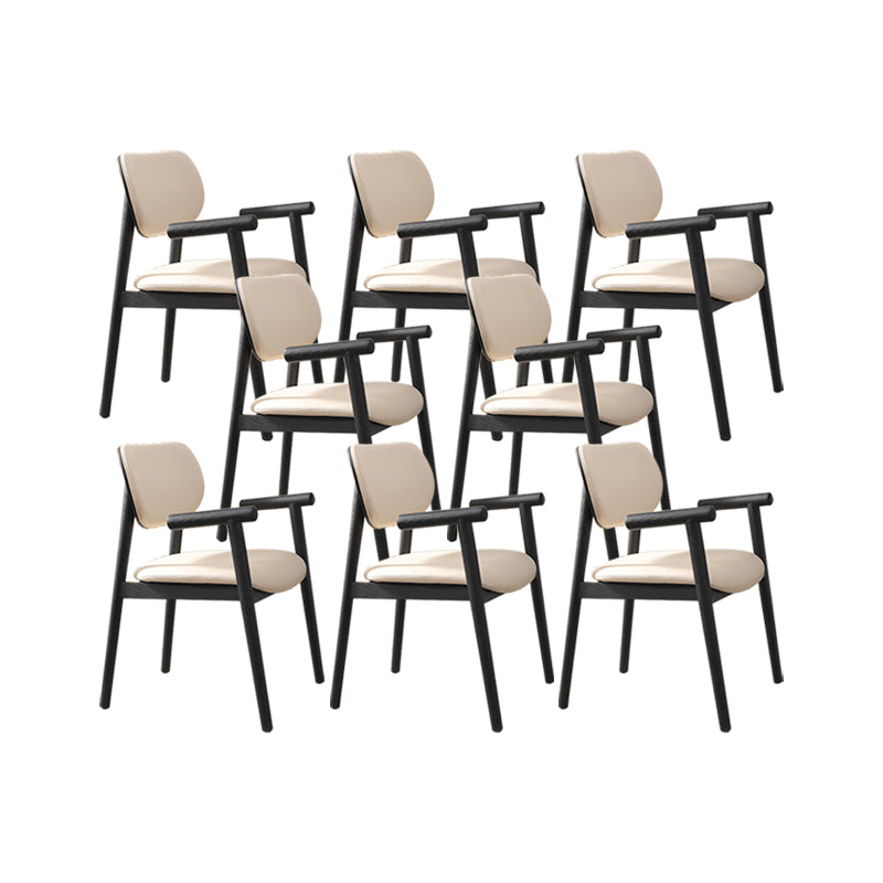 Dining Room Arm Dining Chair Home Modern Solid Wood Dining Chair 8 Piece Set Black Clearhalo 'Dining Chairs' 'Dining Tables & Seating' 'dining_chair' 'furn' 'furn_dining_chair' 'Furniture' 'Kitchen & Dining Furniture' 6937965