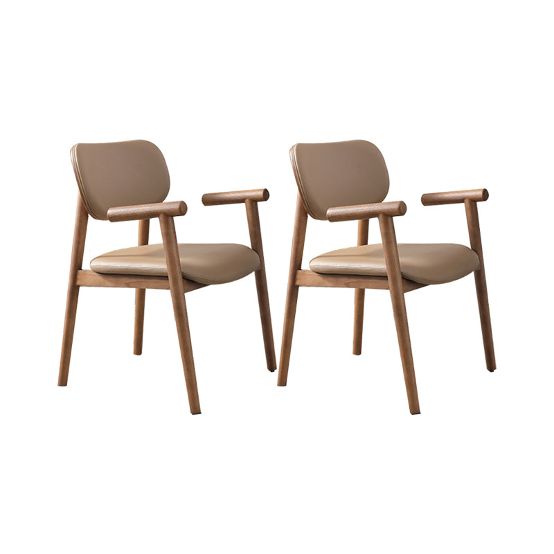 Dining Room Arm Dining Chair Home Modern Solid Wood Dining Chair 2 Piece Set Walnut Clearhalo 'Dining Chairs' 'Dining Tables & Seating' 'dining_chair' 'furn' 'furn_dining_chair' 'Furniture' 'Kitchen & Dining Furniture' 6937968