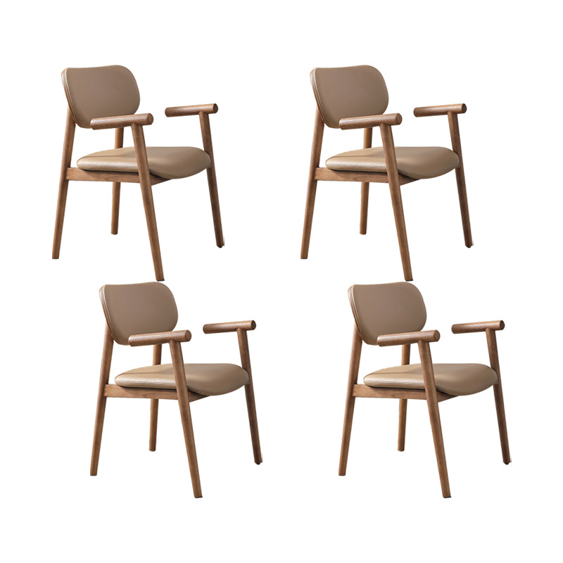Dining Room Arm Dining Chair Home Modern Solid Wood Dining Chair 4 Piece Set Walnut Clearhalo 'Dining Chairs' 'Dining Tables & Seating' 'dining_chair' 'furn' 'furn_dining_chair' 'Furniture' 'Kitchen & Dining Furniture' 6937970