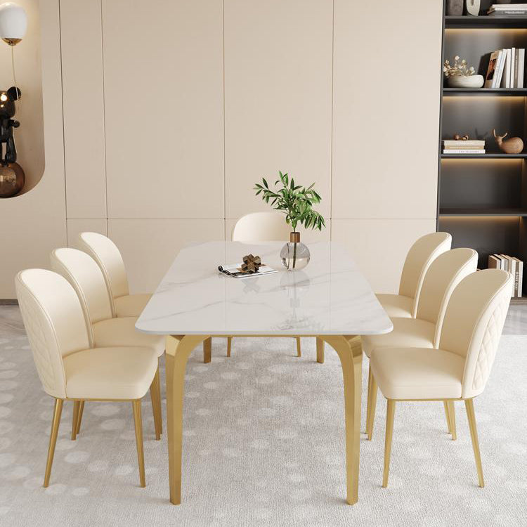 Silla auxiliar de cocina Glam, patas doradas, silla de comedor Parsons sin brazos