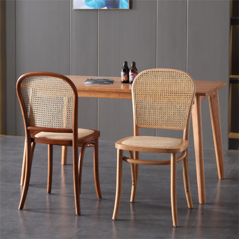 Dining Room Armless Chair indoor Wood Cane Back Dining Chair Clearhalo 'Dining Chairs' 'Dining Tables & Seating' 'dining_chair' 'furn' 'furn_dining_chair' 'Furniture' 'Kitchen & Dining Furniture' 6938082