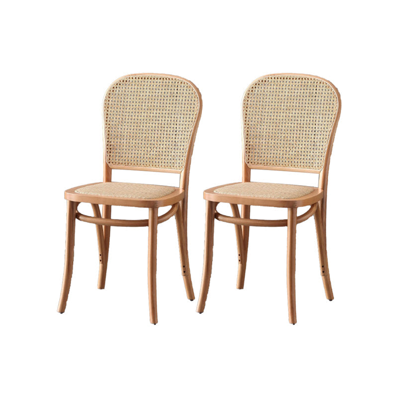 Dining Room Armless Chair indoor Wood Cane Back Dining Chair Natural 2 Piece Set Clearhalo 'Dining Chairs' 'Dining Tables & Seating' 'dining_chair' 'furn' 'furn_dining_chair' 'Furniture' 'Kitchen & Dining Furniture' 6938090
