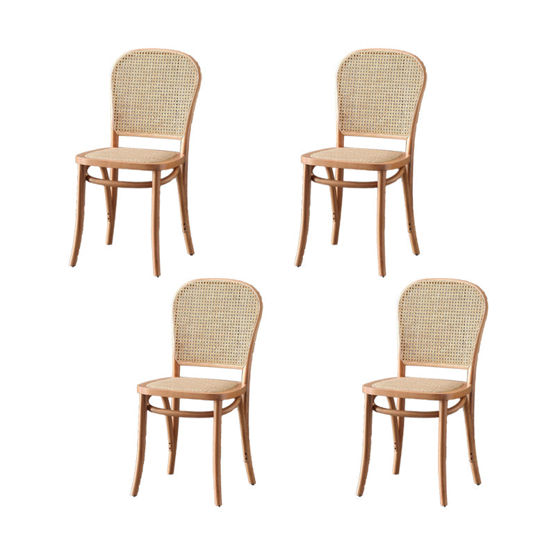 Dining Room Armless Chair indoor Wood Cane Back Dining Chair Natural 4 Piece Set Clearhalo 'Dining Chairs' 'Dining Tables & Seating' 'dining_chair' 'furn' 'furn_dining_chair' 'Furniture' 'Kitchen & Dining Furniture' 6938092