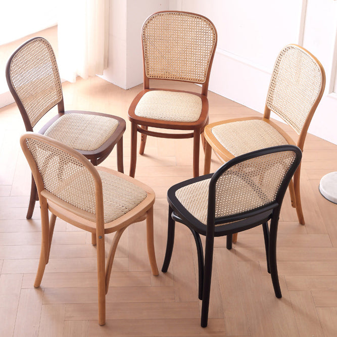 Dining Room Armless Chair indoor Wood Cane Back Dining Chair Clearhalo 'Dining Chairs' 'Dining Tables & Seating' 'dining_chair' 'furn' 'furn_dining_chair' 'Furniture' 'Kitchen & Dining Furniture' 6938096