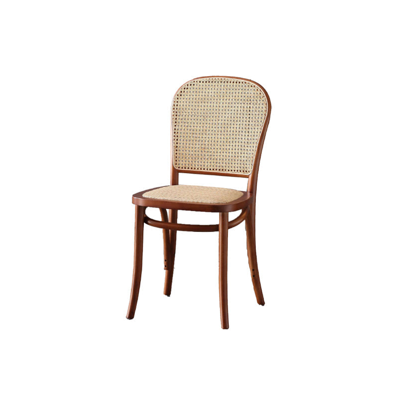 Dining Room Armless Chair indoor Wood Cane Back Dining Chair Light Walnut 1 Piece Clearhalo 'Dining Chairs' 'Dining Tables & Seating' 'dining_chair' 'furn' 'furn_dining_chair' 'Furniture' 'Kitchen & Dining Furniture' 6938097