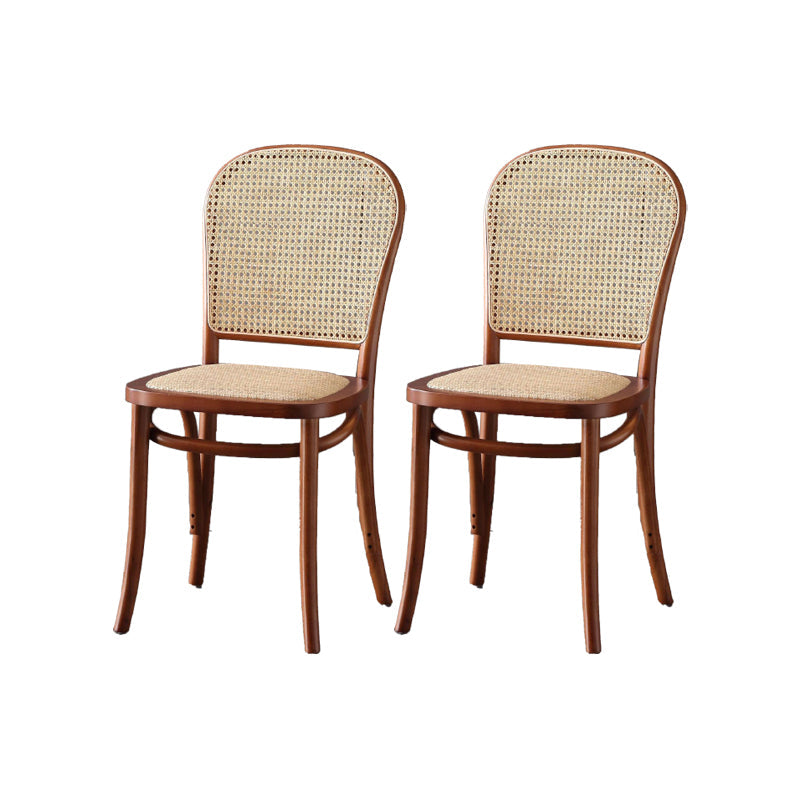 Dining Room Armless Chair indoor Wood Cane Back Dining Chair Light Walnut 2 Piece Set Clearhalo 'Dining Chairs' 'Dining Tables & Seating' 'dining_chair' 'furn' 'furn_dining_chair' 'Furniture' 'Kitchen & Dining Furniture' 6938098