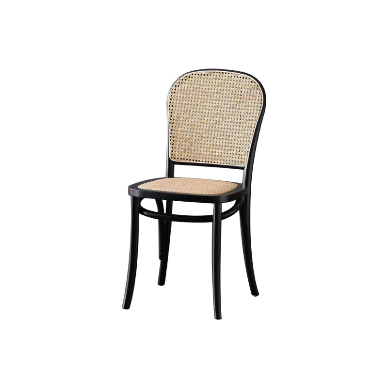 Dining Room Armless Chair indoor Wood Cane Back Dining Chair Black 1 Piece Clearhalo 'Dining Chairs' 'Dining Tables & Seating' 'dining_chair' 'furn' 'furn_dining_chair' 'Furniture' 'Kitchen & Dining Furniture' 6938107