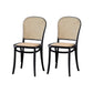 Dining Room Armless Chair indoor Wood Cane Back Dining Chair Black 2 Piece Set Clearhalo 'Dining Chairs' 'Dining Tables & Seating' 'dining_chair' 'furn' 'furn_dining_chair' 'Furniture' 'Kitchen & Dining Furniture' 6938108