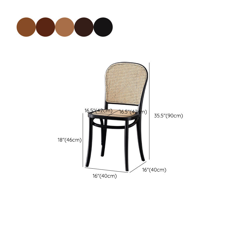 Dining Room Armless Chair indoor Wood Cane Back Dining Chair Clearhalo 'Dining Chairs' 'Dining Tables & Seating' 'dining_chair' 'furn' 'furn_dining_chair' 'Furniture' 'Kitchen & Dining Furniture' 6938112