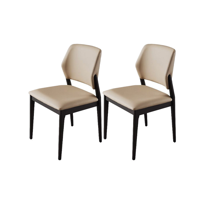 Sedia da pranzo industriale imbottita senza braccioli per la casa con schienale aperto