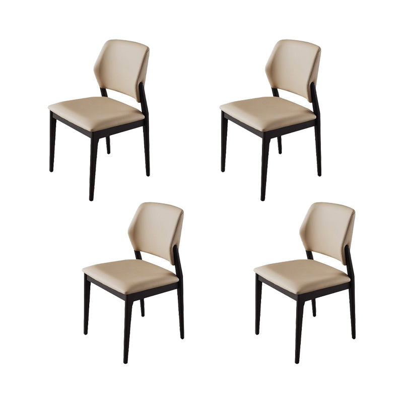 Sedia da pranzo industriale imbottita senza braccioli per la casa con schienale aperto