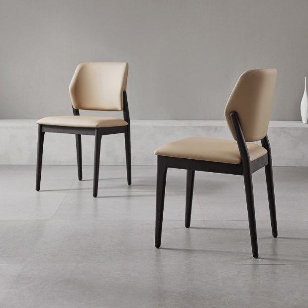 Sedia da pranzo industriale imbottita senza braccioli per la casa con schienale aperto