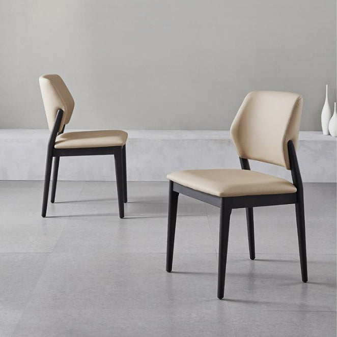 Sedia da pranzo industriale imbottita senza braccioli per la casa con schienale aperto