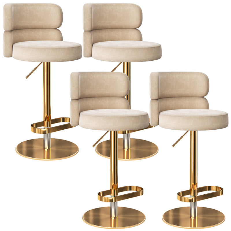 Tabouret de bar à levage glamour tabouret de comptoir de siège rond avec des jambes en métal