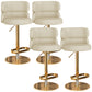 Tabouret de bar à levage glamour tabouret de comptoir de siège rond avec des jambes en métal