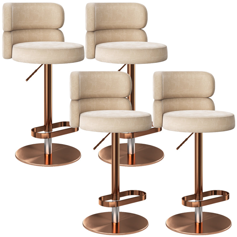 Tabouret de bar à levage glamour tabouret de comptoir de siège rond avec des jambes en métal