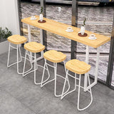 Sgabelli da banco senza schienale bar in legno di gomma e sgabello