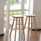 Modern Backless Armless Counter Stool Pine Wood Cafe Bar Stool with Pedal