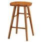 Modern Backless Armless Counter Stool Pine Wood Cafe Bar Stool with Pedal