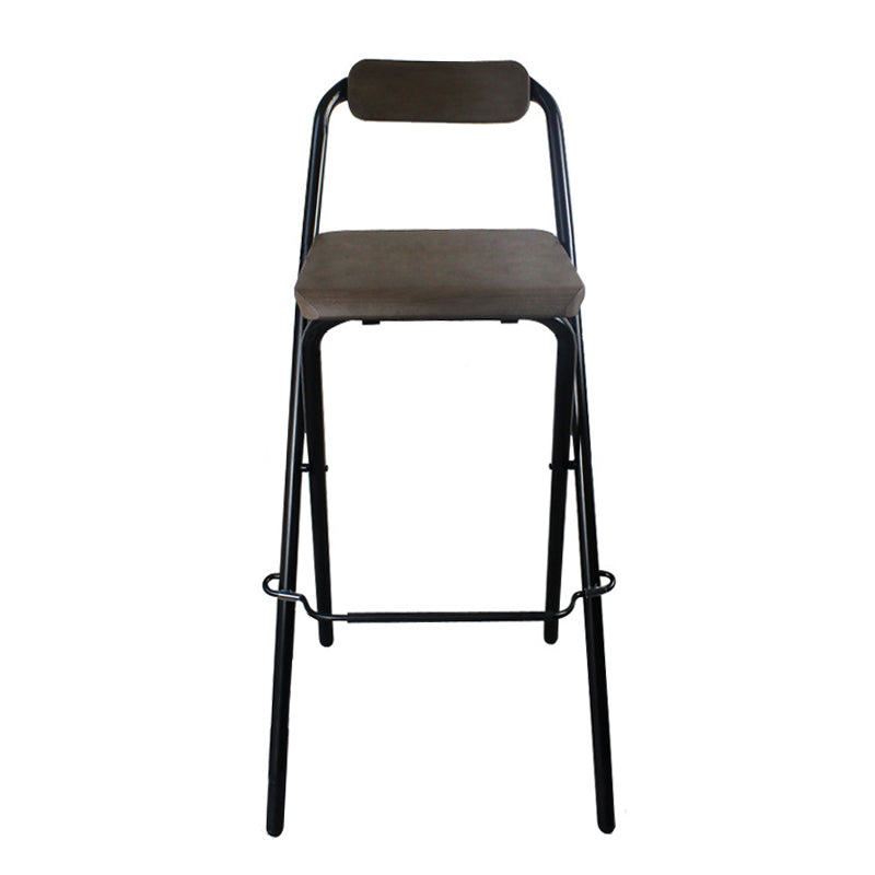 Contemporary Folding Dining Stools Armless Bar Stools with Metal Base Black 1 Piece Clearhalo 'Bar Furniture' 'Bar Stools' 'bar_stools' 'furn' 'furn_bar_stools' 'Furniture' 'Kitchen & Dining Furniture' 6938529