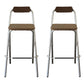Contemporary Folding Dining Stools Armless Bar Stools with Metal Base Silver 2 Piece Set Clearhalo 'Bar Furniture' 'Bar Stools' 'bar_stools' 'furn' 'furn_bar_stools' 'Furniture' 'Kitchen & Dining Furniture' 6938533
