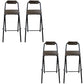 Contemporary Folding Dining Stools Armless Bar Stools with Metal Base Black 4 Piece Set Clearhalo 'Bar Furniture' 'Bar Stools' 'bar_stools' 'furn' 'furn_bar_stools' 'Furniture' 'Kitchen & Dining Furniture' 6938535