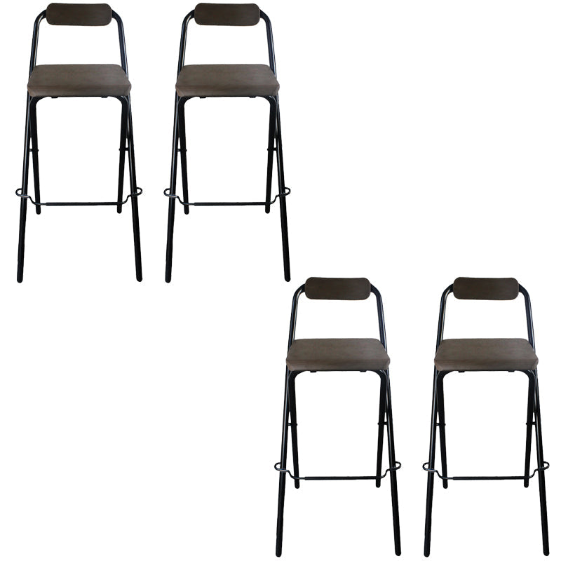 Contemporary Folding Dining Stools Armless Bar Stools with Metal Base Black 4 Piece Set Clearhalo 'Bar Furniture' 'Bar Stools' 'bar_stools' 'furn' 'furn_bar_stools' 'Furniture' 'Kitchen & Dining Furniture' 6938535