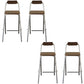 Contemporary Folding Dining Stools Armless Bar Stools with Metal Base Silver 4 Piece Set Clearhalo 'Bar Furniture' 'Bar Stools' 'bar_stools' 'furn' 'furn_bar_stools' 'Furniture' 'Kitchen & Dining Furniture' 6938537