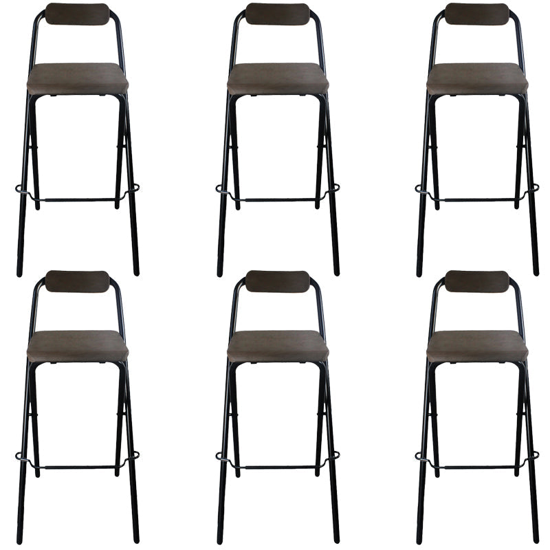 Contemporary Folding Dining Stools Armless Bar Stools with Metal Base Black 6 Piece Set Clearhalo 'Bar Furniture' 'Bar Stools' 'bar_stools' 'furn' 'furn_bar_stools' 'Furniture' 'Kitchen & Dining Furniture' 6938539