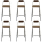 Contemporary Folding Dining Stools Armless Bar Stools with Metal Base Silver 6 Piece Set Clearhalo 'Bar Furniture' 'Bar Stools' 'bar_stools' 'furn' 'furn_bar_stools' 'Furniture' 'Kitchen & Dining Furniture' 6938541