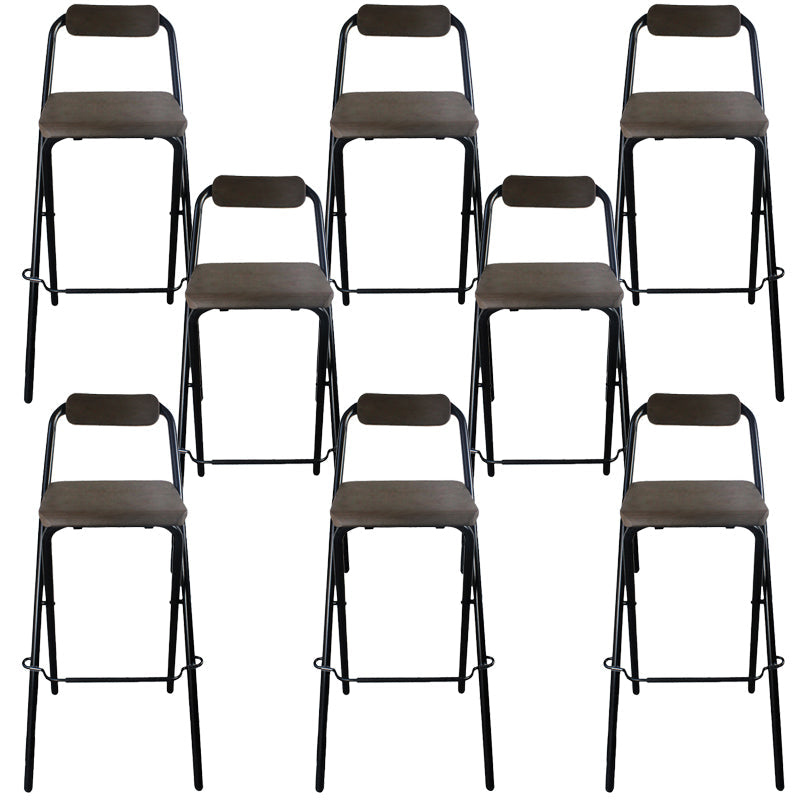 Contemporary Folding Dining Stools Armless Bar Stools with Metal Base Black 8 Piece Set Clearhalo 'Bar Furniture' 'Bar Stools' 'bar_stools' 'furn' 'furn_bar_stools' 'Furniture' 'Kitchen & Dining Furniture' 6938542