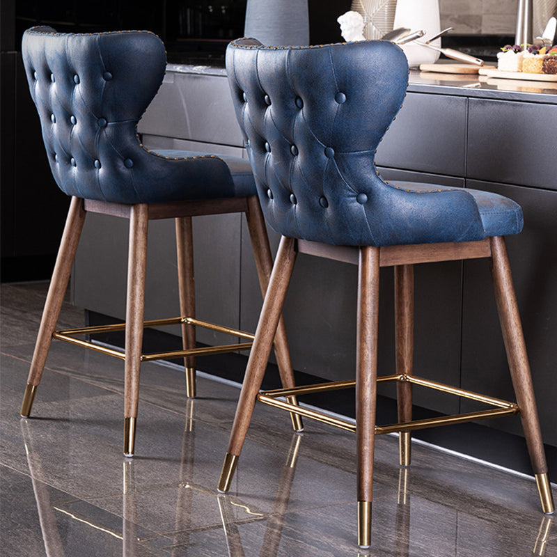 Low Back Dining Stools Bucket Armless Bar Stools with Wood Base Clearhalo 'Bar Furniture' 'Bar Stools' 'bar_stools' 'furn' 'furn_bar_stools' 'Furniture' 'Kitchen & Dining Furniture' 6938547