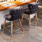Low Back Dining Stools Bucket Armless Bar Stools with Wood Base Clearhalo 'Bar Furniture' 'Bar Stools' 'bar_stools' 'furn' 'furn_bar_stools' 'Furniture' 'Kitchen & Dining Furniture' 6938552