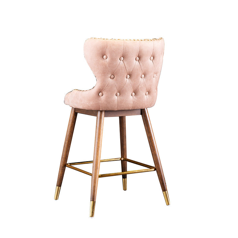 Low Back Dining Stools Bucket Armless Bar Stools with Wood Base Clearhalo 'Bar Furniture' 'Bar Stools' 'bar_stools' 'furn' 'furn_bar_stools' 'Furniture' 'Kitchen & Dining Furniture' 6938555