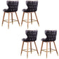 Low Back Dining Stools Bucket Armless Bar Stools with Wood Base Black 4 Piece Set Clearhalo 'Bar Furniture' 'Bar Stools' 'bar_stools' 'furn' 'furn_bar_stools' 'Furniture' 'Kitchen & Dining Furniture' 6938561