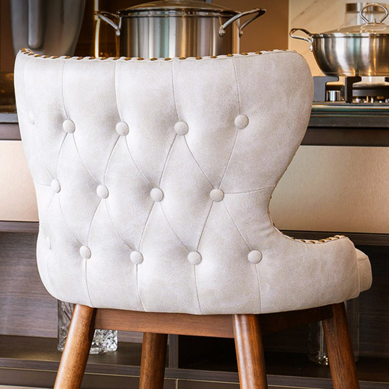 Low Back Dining Stools Bucket Armless Bar Stools with Wood Base Clearhalo 'Bar Furniture' 'Bar Stools' 'bar_stools' 'furn' 'furn_bar_stools' 'Furniture' 'Kitchen & Dining Furniture' 6938563