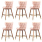 Low Back Dining Stools Bucket Armless Bar Stools with Wood Base Pink 6 Piece Set Clearhalo 'Bar Furniture' 'Bar Stools' 'bar_stools' 'furn' 'furn_bar_stools' 'Furniture' 'Kitchen & Dining Furniture' 6938567