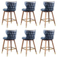 Low Back Dining Stools Bucket Armless Bar Stools with Wood Base Blue 6 Piece Set Clearhalo 'Bar Furniture' 'Bar Stools' 'bar_stools' 'furn' 'furn_bar_stools' 'Furniture' 'Kitchen & Dining Furniture' 6938568