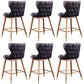 Low Back Dining Stools Bucket Armless Bar Stools with Wood Base Black 6 Piece Set Clearhalo 'Bar Furniture' 'Bar Stools' 'bar_stools' 'furn' 'furn_bar_stools' 'Furniture' 'Kitchen & Dining Furniture' 6938569