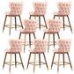 Low Back Dining Stools Bucket Armless Bar Stools with Wood Base Pink 8 Piece Set Clearhalo 'Bar Furniture' 'Bar Stools' 'bar_stools' 'furn' 'furn_bar_stools' 'Furniture' 'Kitchen & Dining Furniture' 6938572
