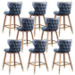 Low Back Dining Stools Bucket Armless Bar Stools with Wood Base Blue 8 Piece Set Clearhalo 'Bar Furniture' 'Bar Stools' 'bar_stools' 'furn' 'furn_bar_stools' 'Furniture' 'Kitchen & Dining Furniture' 6938573