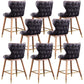 Low Back Dining Stools Bucket Armless Bar Stools with Wood Base Black 8 Piece Set Clearhalo 'Bar Furniture' 'Bar Stools' 'bar_stools' 'furn' 'furn_bar_stools' 'Furniture' 'Kitchen & Dining Furniture' 6938574