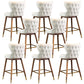 Low Back Dining Stools Bucket Armless Bar Stools with Wood Base White 8 Piece Set Clearhalo 'Bar Furniture' 'Bar Stools' 'bar_stools' 'furn' 'furn_bar_stools' 'Furniture' 'Kitchen & Dining Furniture' 6938575