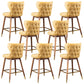 Low Back Dining Stools Bucket Armless Bar Stools with Wood Base Yellow 8 Piece Set Clearhalo 'Bar Furniture' 'Bar Stools' 'bar_stools' 'furn' 'furn_bar_stools' 'Furniture' 'Kitchen & Dining Furniture' 6938576
