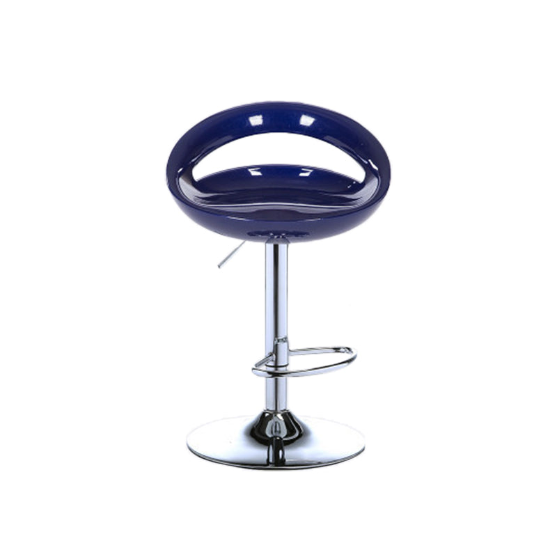 Low Back Plastic Dining Stools Armless Bar Stools with Metal Base Navy Blue 1 Piece Clearhalo 'Bar Furniture' 'Bar Stools' 'bar_stools' 'furn' 'furn_bar_stools' 'Furniture' 'Kitchen & Dining Furniture' 6938632