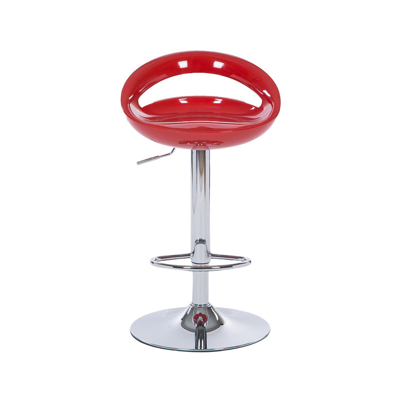 Low Back Plastic Dining Stools Armless Bar Stools with Metal Base Red 1 Piece Clearhalo 'Bar Furniture' 'Bar Stools' 'bar_stools' 'furn' 'furn_bar_stools' 'Furniture' 'Kitchen & Dining Furniture' 6938641