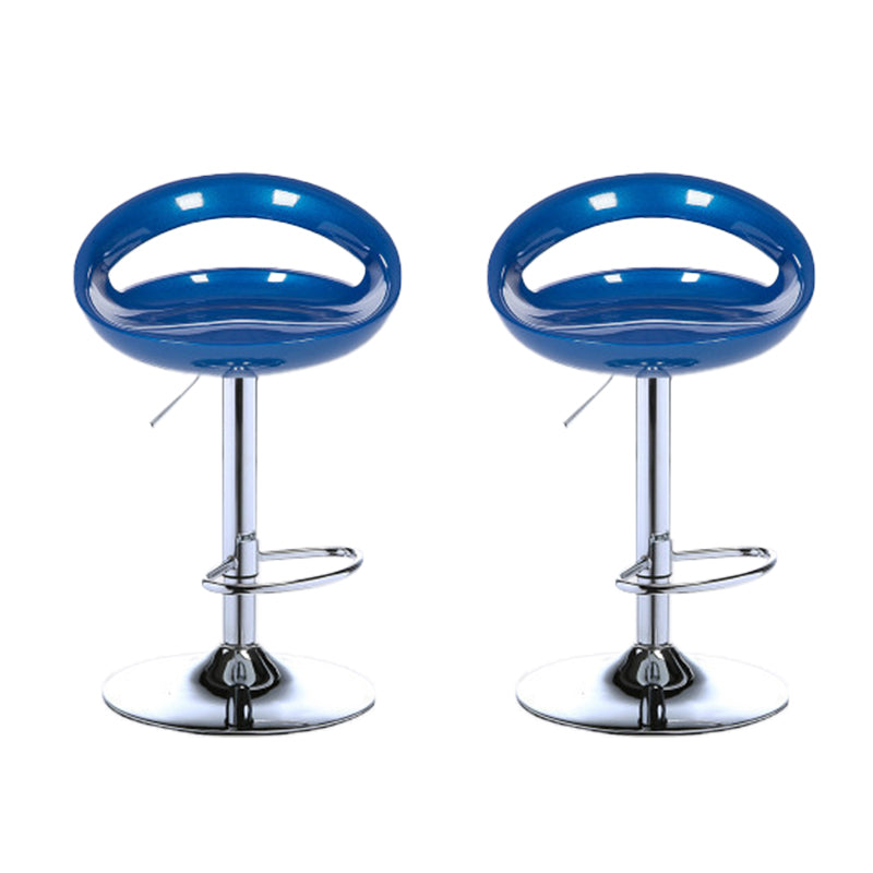 Low Back Plastic Dining Stools Armless Bar Stools with Metal Base Blue 2 Piece Set Clearhalo 'Bar Furniture' 'Bar Stools' 'bar_stools' 'furn' 'furn_bar_stools' 'Furniture' 'Kitchen & Dining Furniture' 6938642