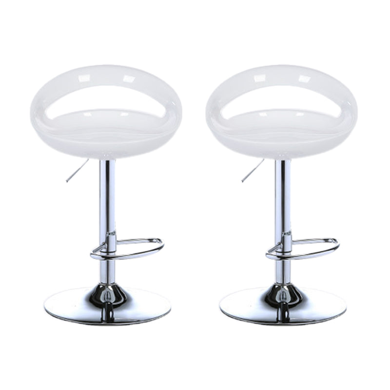 Low Back Plastic Dining Stools Armless Bar Stools with Metal Base White 2 Piece Set Clearhalo 'Bar Furniture' 'Bar Stools' 'bar_stools' 'furn' 'furn_bar_stools' 'Furniture' 'Kitchen & Dining Furniture' 6938643